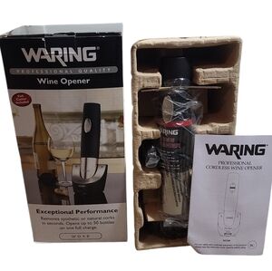 WARING NIB Professional Quality Wine Open - Foil Cutter Included W048